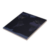 Wereldkaart 's Nachts licht de stad van de aarde. Tegeltje (Zijkant)