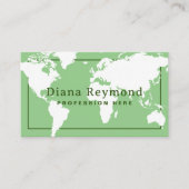 Wereldkaart Sage Green Elegant Visitekaartje (Voorkant)