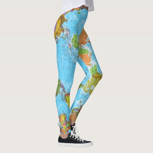 Wereldkaart. Schoolse leggings. themadag Leggings (Rechts)