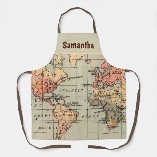 Wereldkaart schort (Voorkant)