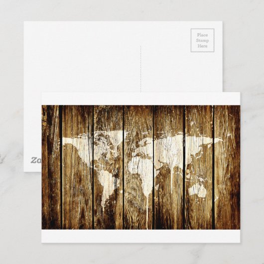 wereldkaart schuur 2 briefkaart (Voorkant / Achterkant)