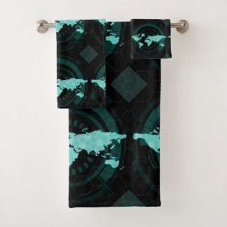 wereldkaart Silhouette Bad Handdoek