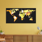 Wereldkaart Silhouette - Citrusvruchten Canvas Afdruk (Insitu (Woonkamer))
