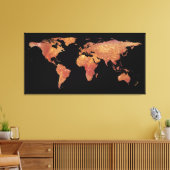 Wereldkaart Silhouette - Crispy Bacon Canvas Afdruk (Insitu (Woonkamer))