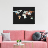 Wereldkaart Silhouette - De creatie van Adam Canvas Afdruk (Insitu (Woonkamer))