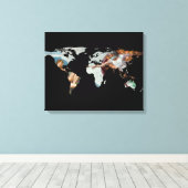 Wereldkaart Silhouette - De creatie van Adam Canvas Afdruk (Insitu (Houten vloer))