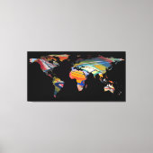 Wereldkaart Silhouette - Een Abstracte wereld Canvas Afdruk (Voorkant)