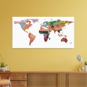 Wereldkaart Silhouette - Het kleden bij de Beach Canvas Afdruk (Insitu (Woonkamer))