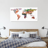 Wereldkaart Silhouette - Het kleden bij de Beach Canvas Afdruk (Insitu (Slaapkamer))