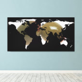 Wereldkaart Silhouette - Martini Oliving Canvas Afdruk (Insitu (Houten vloer))