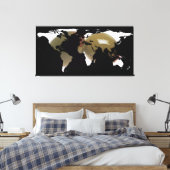 Wereldkaart Silhouette - Martini Oliving Canvas Afdruk (Insitu (Slaapkamer))