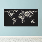 Wereldkaart Silhouette - Patterned Mandala 02 Canvas Afdruk (Insitu (Houten vloer))