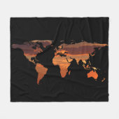 wereldkaart Silhouette - Romantic Sunset Fleece Deken (Voorkant (Horizontaal))