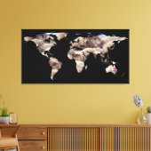 Wereldkaart Silhouette - Sheep Herd Canvas Afdruk (Insitu (Woonkamer))