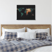 Wereldkaart Silhouette - Van Gogh Self Portrait Canvas Afdruk (Insitu (Slaapkamer))