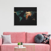 Wereldkaart Silhouette - Van Gogh Self Portrait Canvas Afdruk (Insitu (Woonkamer))
