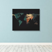 Wereldkaart Silhouette - Van Gogh Self Portrait Canvas Afdruk (Insitu (Houten vloer))