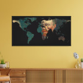 Wereldkaart Silhouette - Van Gogh Self Portrait Canvas Afdruk (Insitu (Woonkamer))