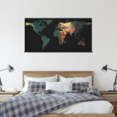 Wereldkaart Silhouette - Van Gogh Self Portrait Canvas Afdruk (Insitu (Slaapkamer))