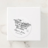 Wereldkaart Silver Travel Theme Bedankt Bedankjes Labels (In situ)