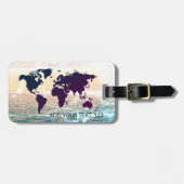 Wereldkaart Sjabloon bagagelabel (Voorkant horizontaal)