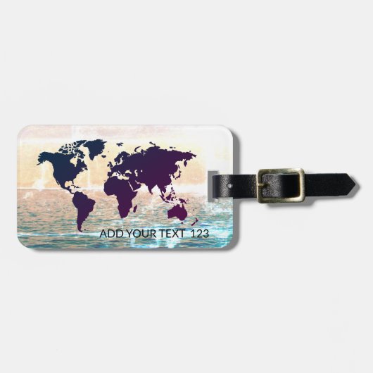 Wereldkaart Sjabloon bagagelabel (Voorkant horizontaal)