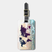 Wereldkaart Sjabloon bagagelabel (Voorkant verticaal)