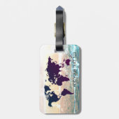 Wereldkaart Sjabloon bagagelabel (Achterkant verticaal)