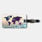 Wereldkaart Sjabloon bagagelabel (Achterkant horizontaal)