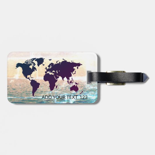 Wereldkaart Sjabloon bagagelabel (Achterkant horizontaal)
