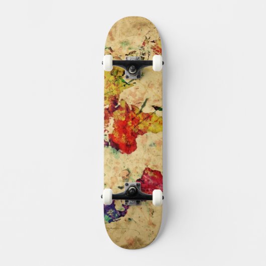  wereldkaart skateboard (Voorkant)