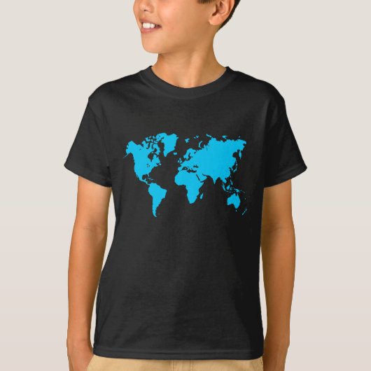 Wereldkaart - Sky Blue T-shirt (Voorkant)