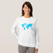 Wereldkaart - Sky Blue T-shirt (Voorkant volledig)