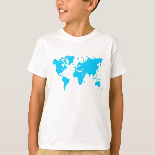 Wereldkaart - Sky Blue T-shirt (Voorkant)