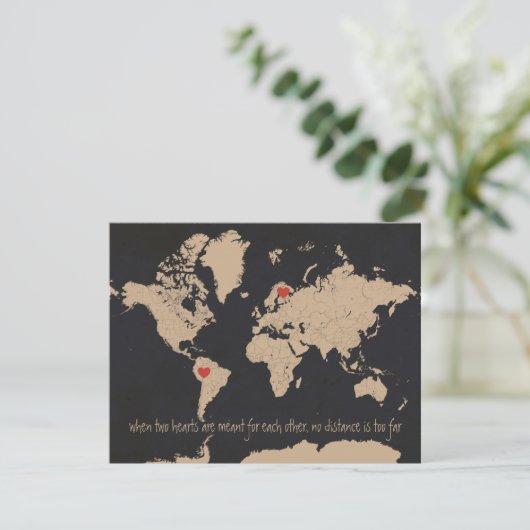  Wereldkaart Sla de datum op Save The Date (Staand voorkant)