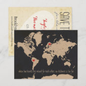 Wereldkaart Sla de datum op Save The Date (Voorkant / Achterkant)