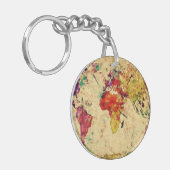  wereldkaart sleutelhanger (Voorkant Links)