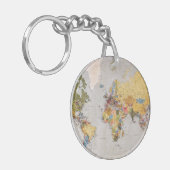 wereldkaart sleutelhanger (Voorkant Links)