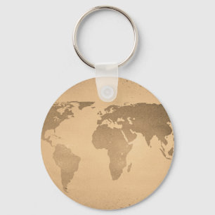 wereldkaart sleutelhanger
