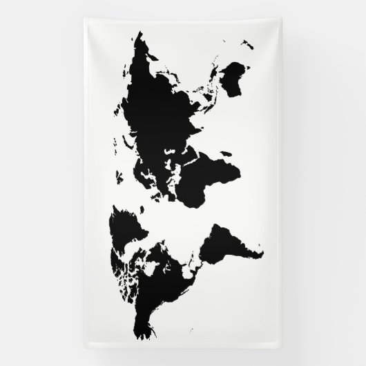 Wereldkaart Spandoek (Verticaal)