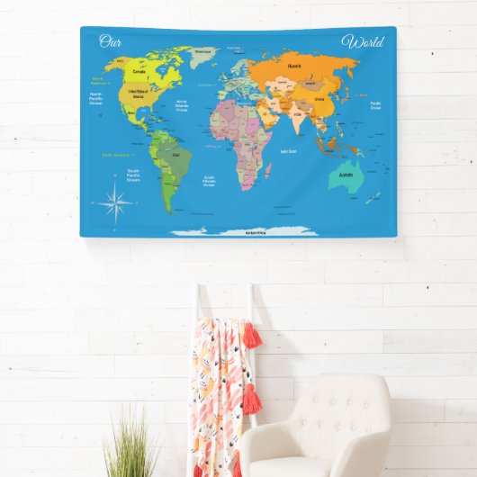 Wereldkaart Spandoek (Insitu)