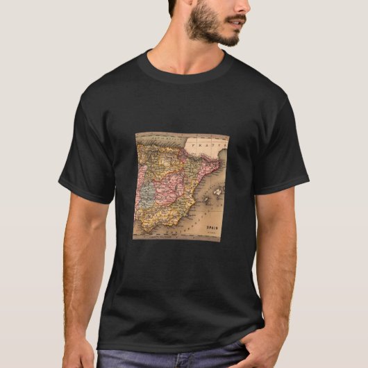 Wereldkaart Spanje T-shirt (Voorkant)