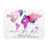 Wereldkaart Sparen de Datum Reizen Bestemmingswedu Magneet (Horizontaal)