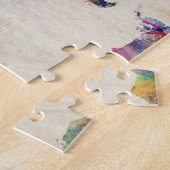 wereldkaart Stedelijke Waterverf Legpuzzel (Zijkant)