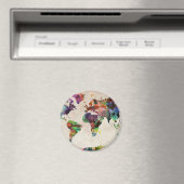 Wereldkaart Stedelijke Waterverf Magneet (Insitu (Vaatwasser))