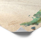 Wereldkaart Stedelijke Waterverf Poster (Hoek)