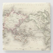 wereldkaart stenen onderzetter (Voorkant)