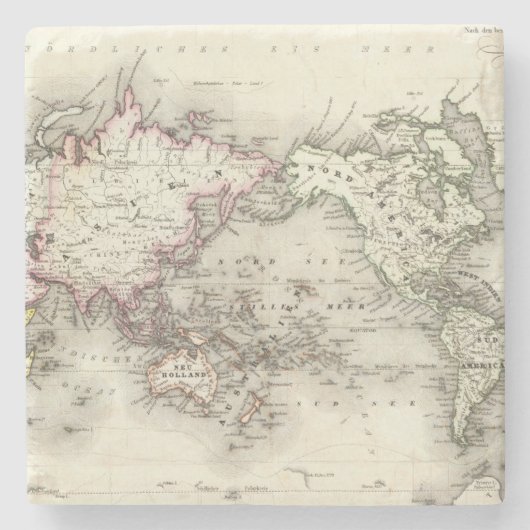 wereldkaart stenen onderzetter (Voorkant)