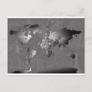 wereldkaart sterrenstelsel zwart en wit 5 briefkaart