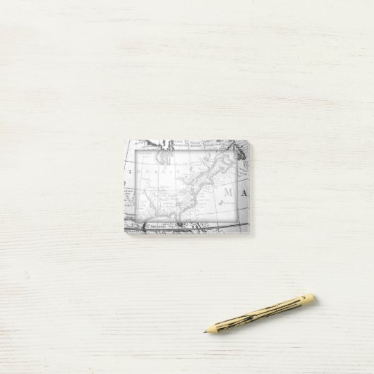Wereldkaart Sticky Note Pad (Op bureau)